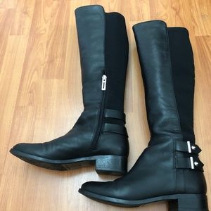 Knee-high Leather Boots Black